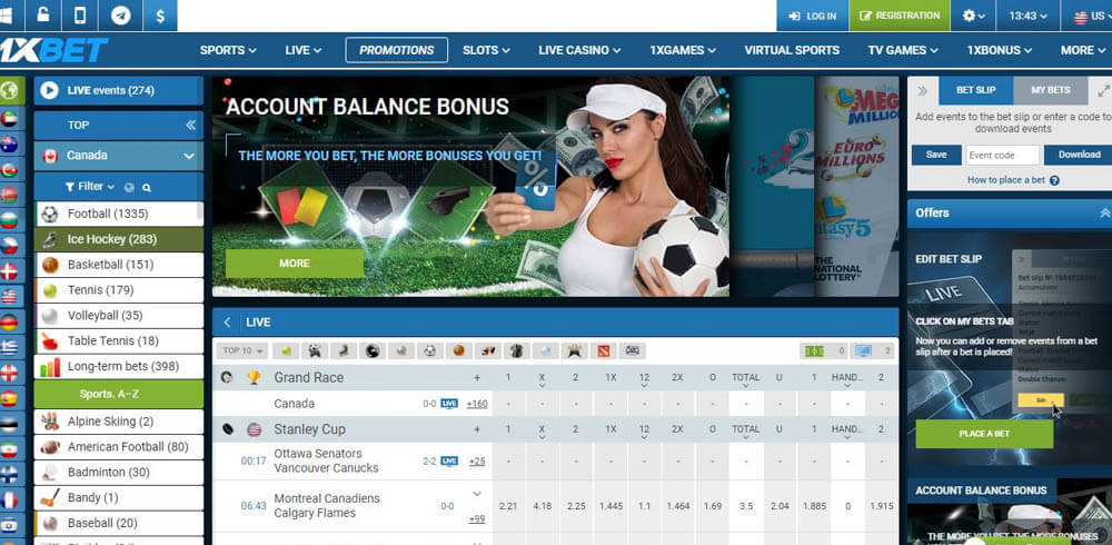 1xbet'e bahis